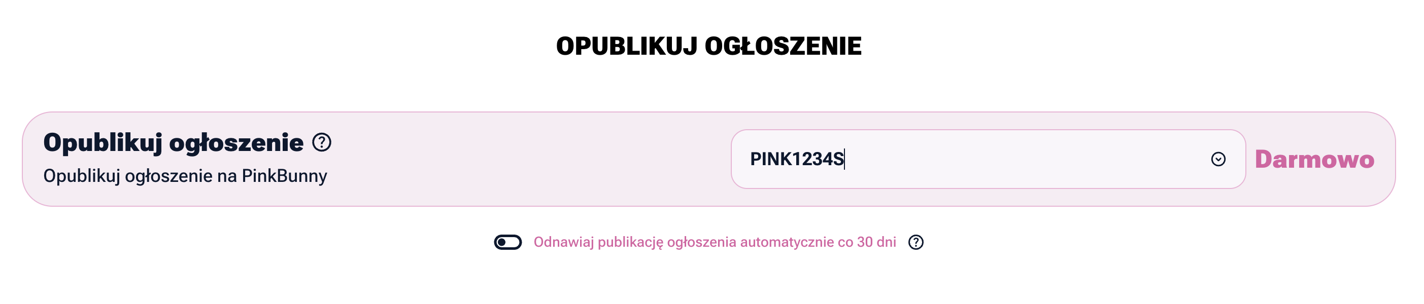 Promo code example